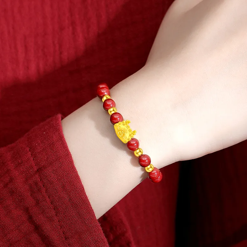 Drunk On The City Reconstructed Cinnabar Jade Bracelets Unisex-1