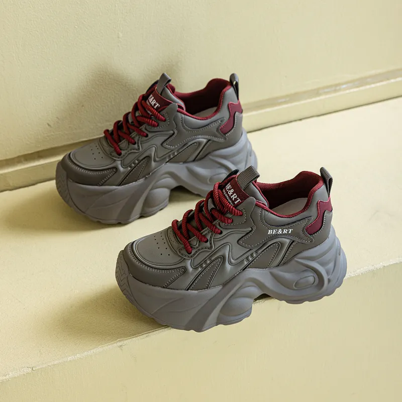 CHOVO Breathable Lightweight Height Increasing Low-Top Chunky Sneakers Women's-1