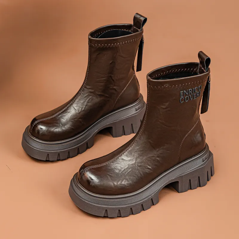 CHOVO Ankle Boots Women's Black/Burgundy/Brown-11