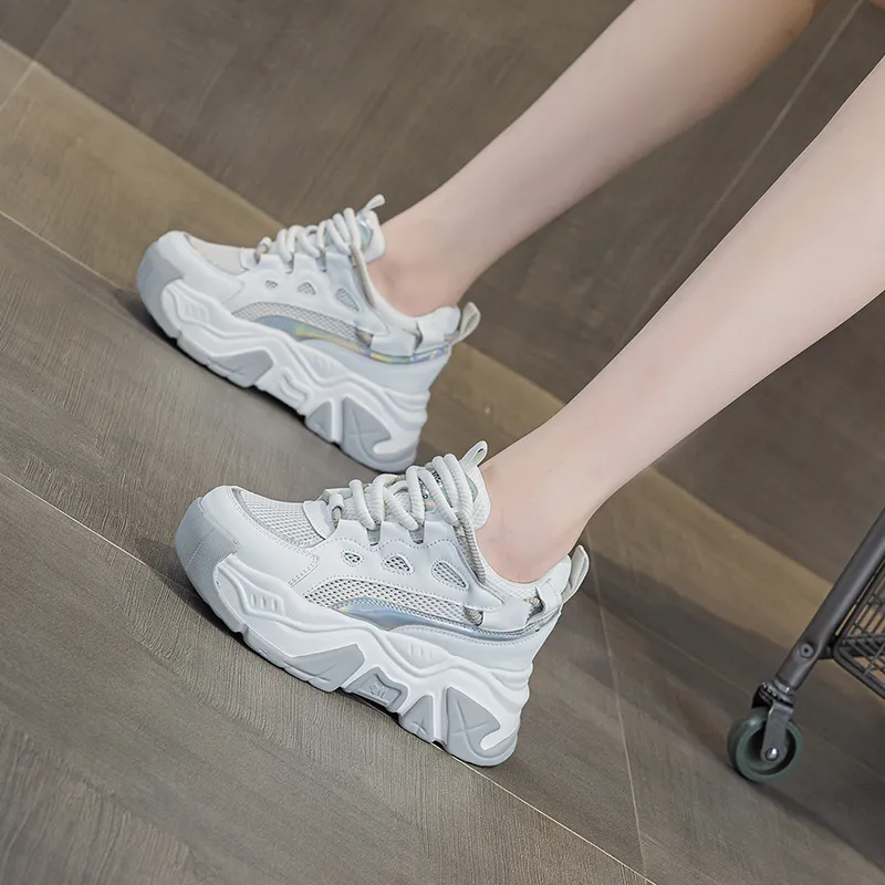 CHOVO Breathable Lightweight Height Increasing Low Top Chunky Sneakers Women's-9