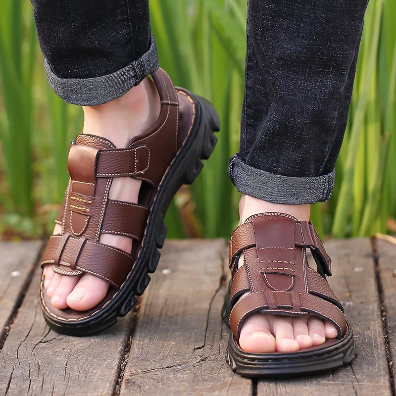 EGCHI Beach Sandals Men Black-5