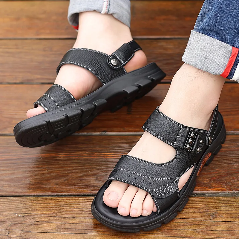 EGCHI Beach Sandals Men Black/Brown-3