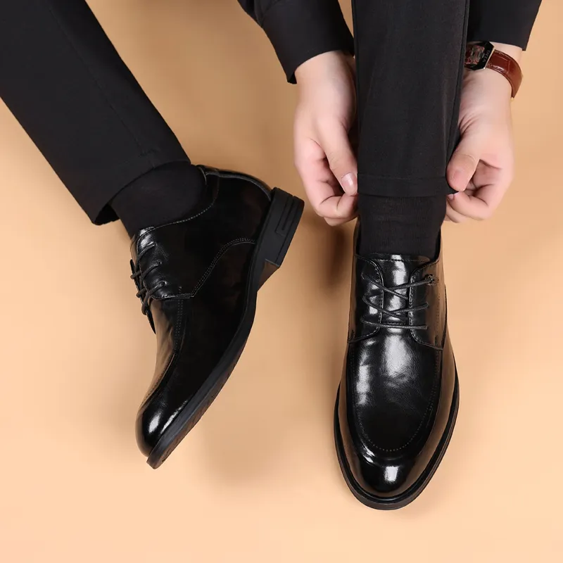 EGCHI Dress Shoes Men Mid Top Black-5