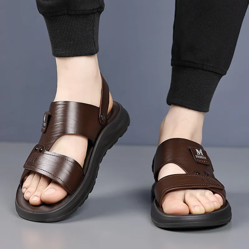EGCHI Beach Sandals Men Black/Brown-13