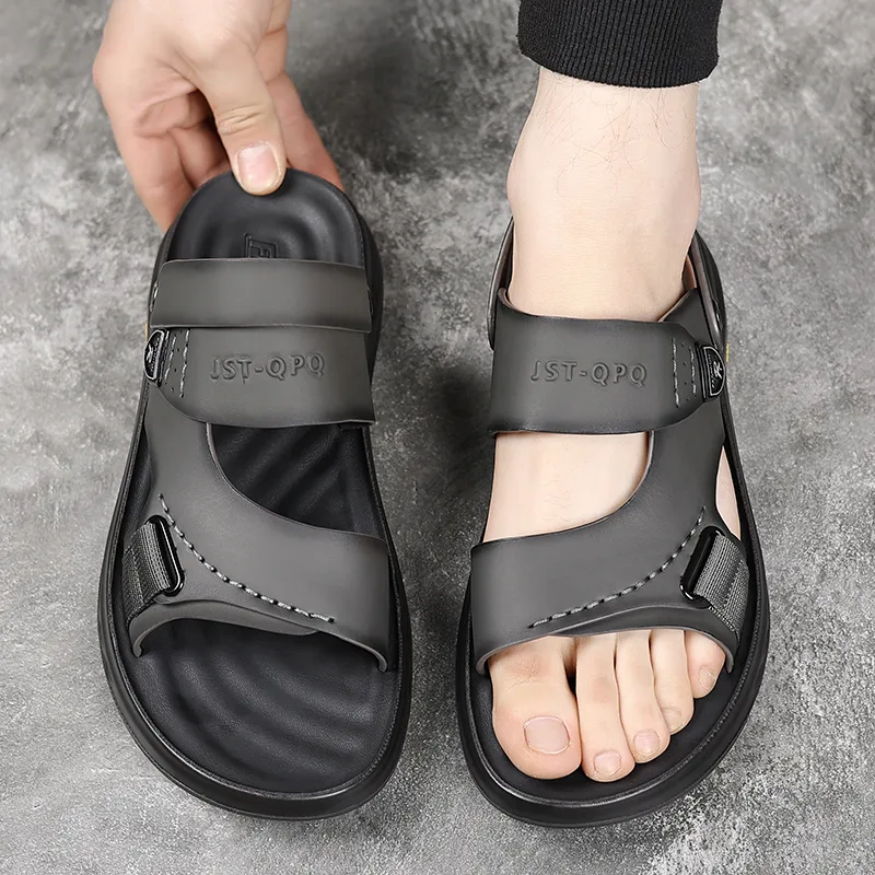 EGCHI Beach Sandals Men Black/Gray-14