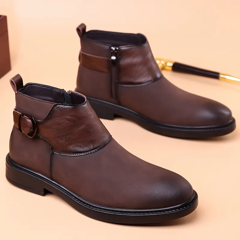 EGCHI Ankle Boots Men Black-6