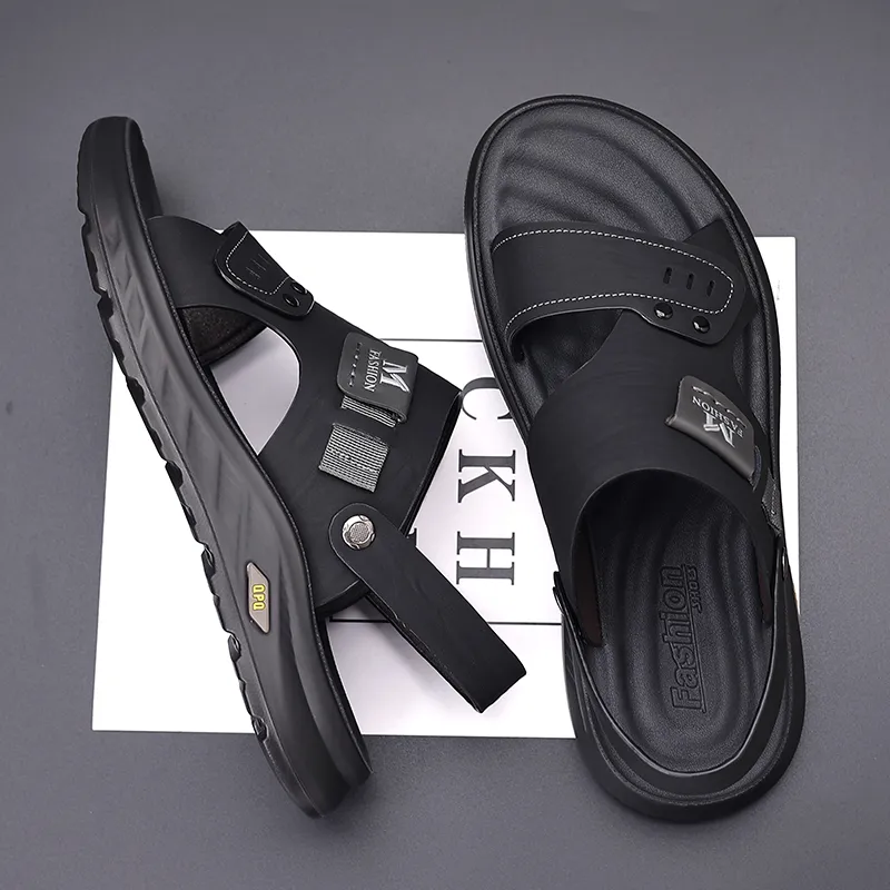 EGCHI Beach Sandals Men Black/Brown-7