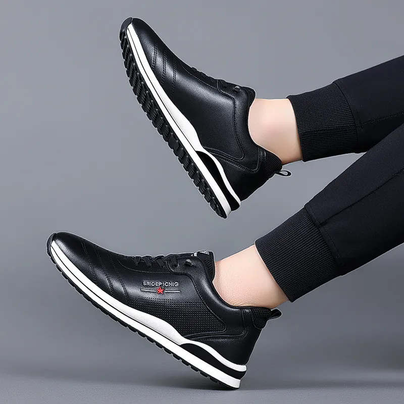 EGCHI Casual Shoes Men Mid Top Black/White-4