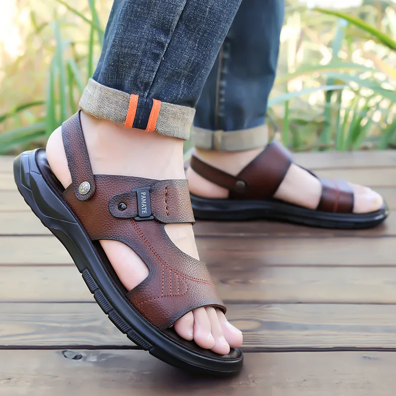 EGCHI Beach Sandals Men Black/Brown-9
