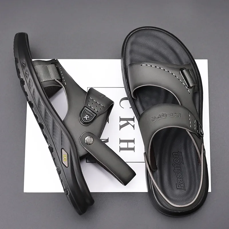 EGCHI Beach Sandals Men Black/Gray-9