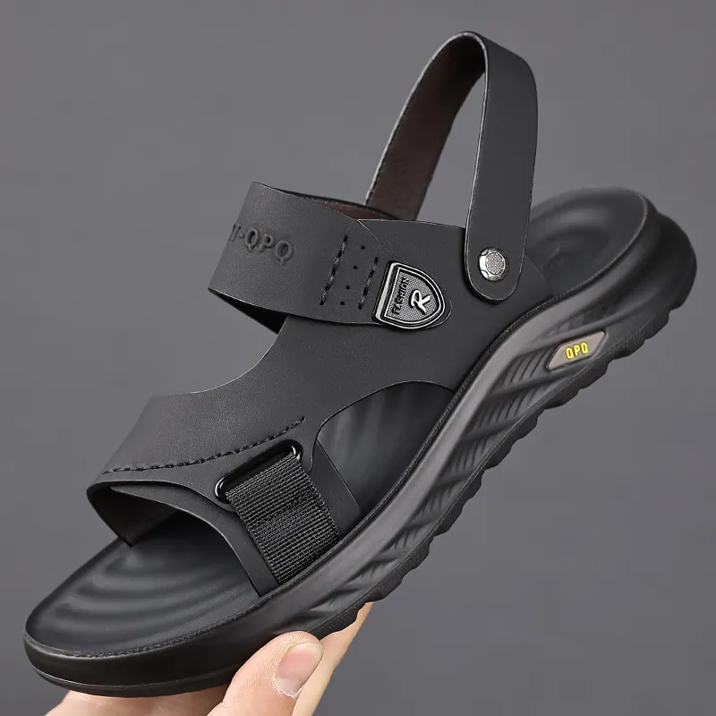EGCHI Beach Sandals Men Black/Gray-7