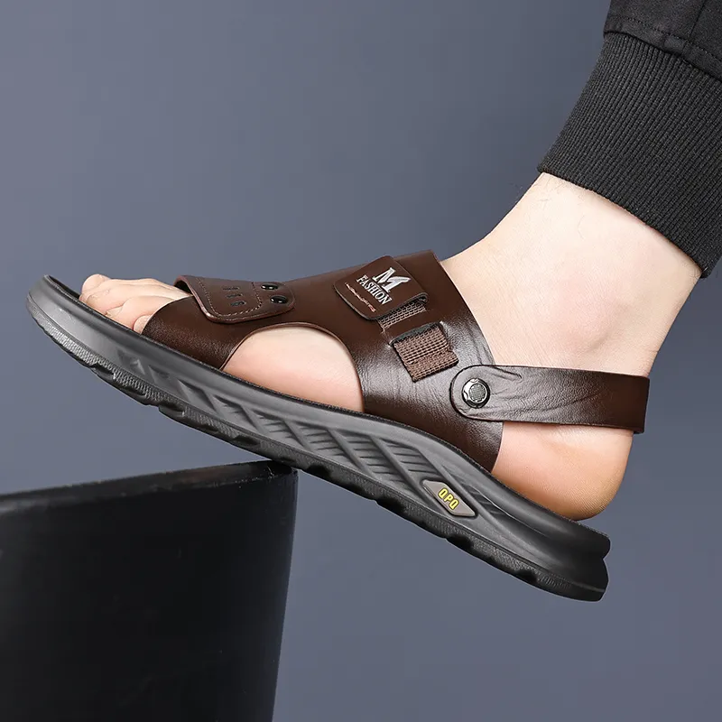 EGCHI Beach Sandals Men Black/Brown-14