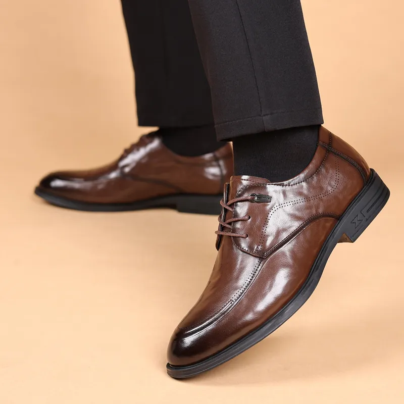 EGCHI Dress Shoes Men Mid Top Black-11