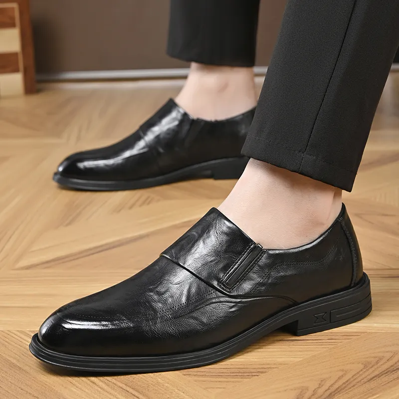EGCHI Dress Shoes Men Mid Top Black-3