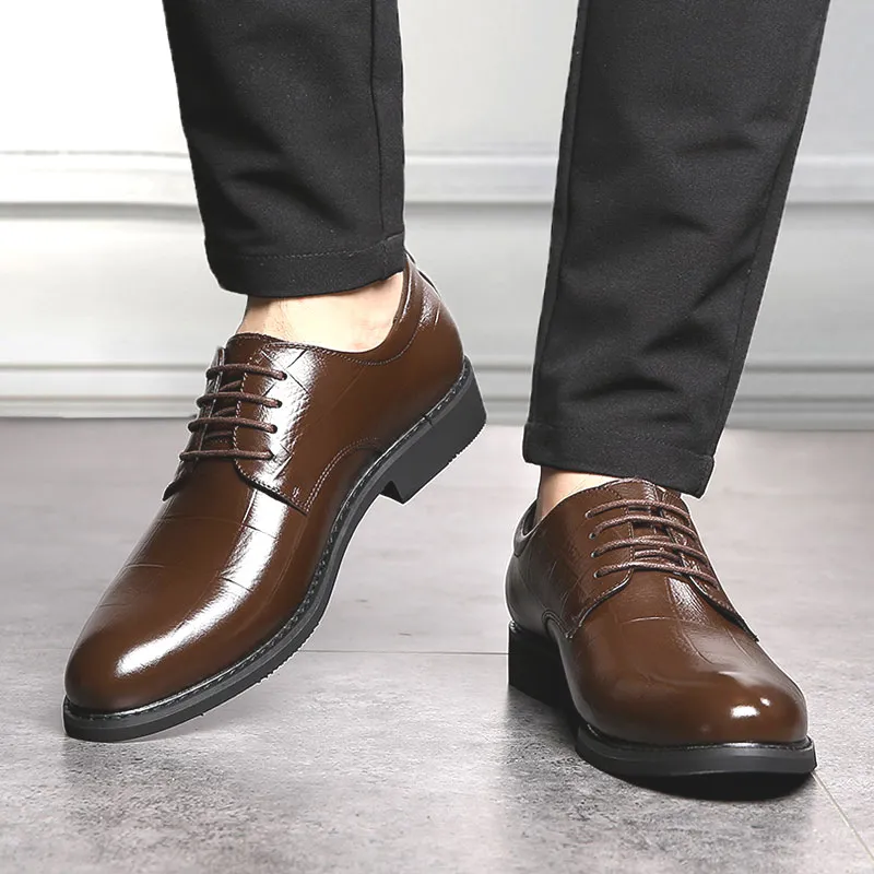 EGCHI Dress Shoes Men Mid Top Black-5
