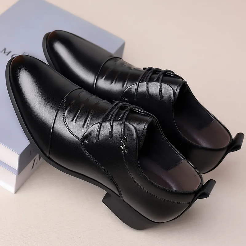 EGCHI Dress Shoes Men Mid Top Black/White-4