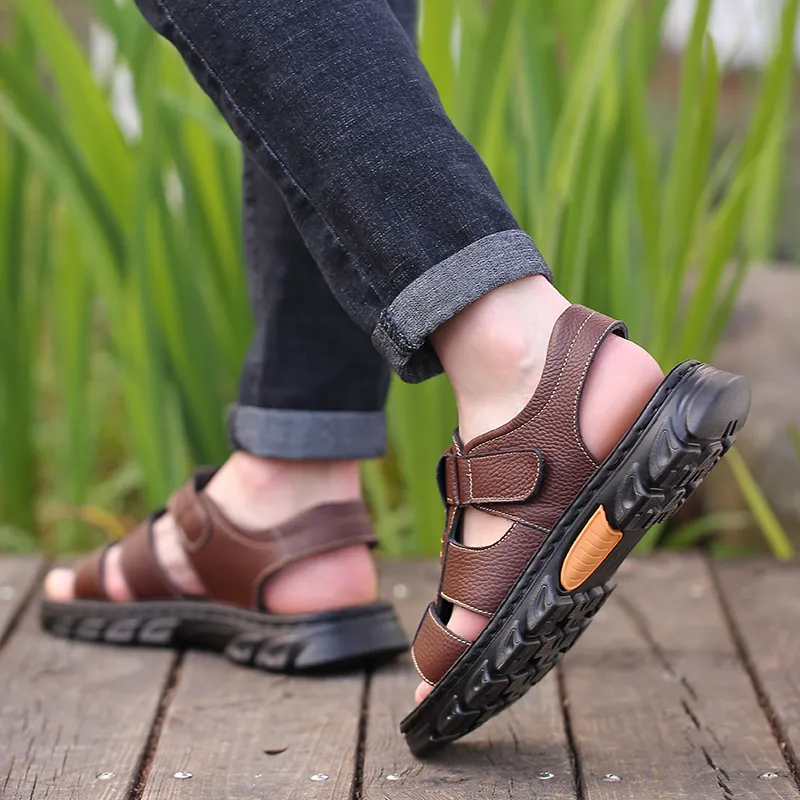 EGCHI Beach Sandals Men Black-7