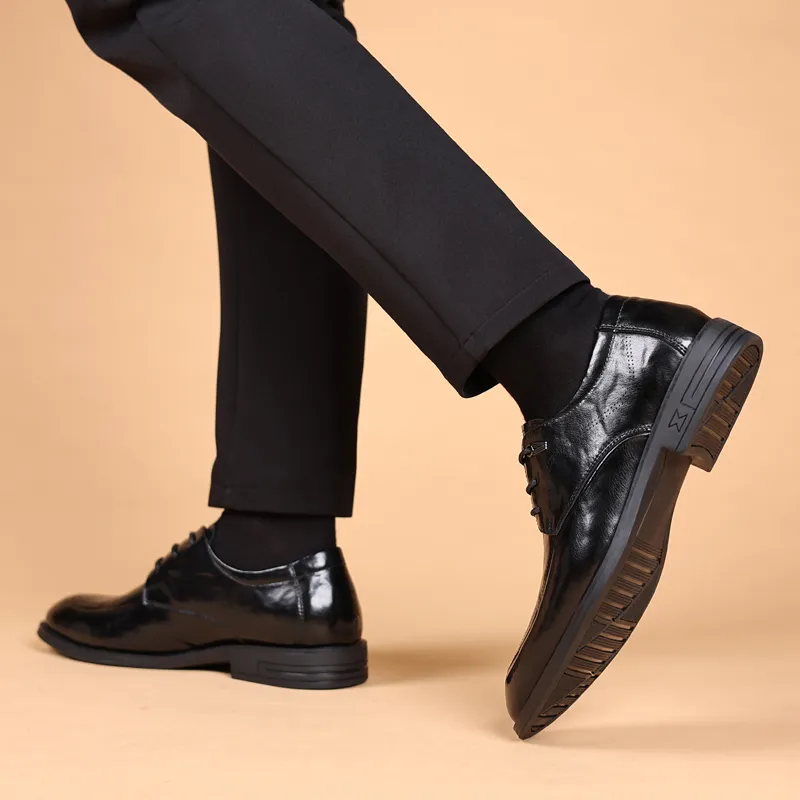 EGCHI Dress Shoes Men Mid Top Black-4