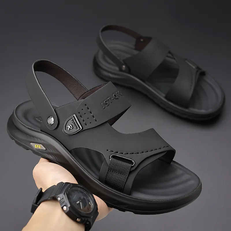 EGCHI Beach Sandals Men Black/Gray-3