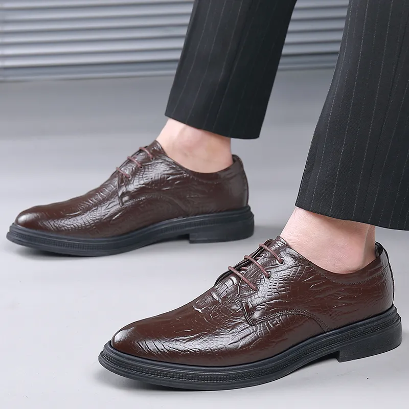 EGCHI Dress Shoes Men Low Top Black/Brown-6