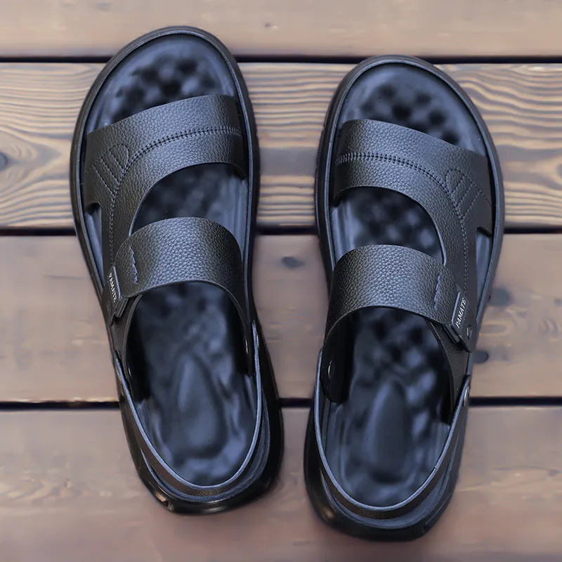 EGCHI Beach Sandals Men Black/Brown-6