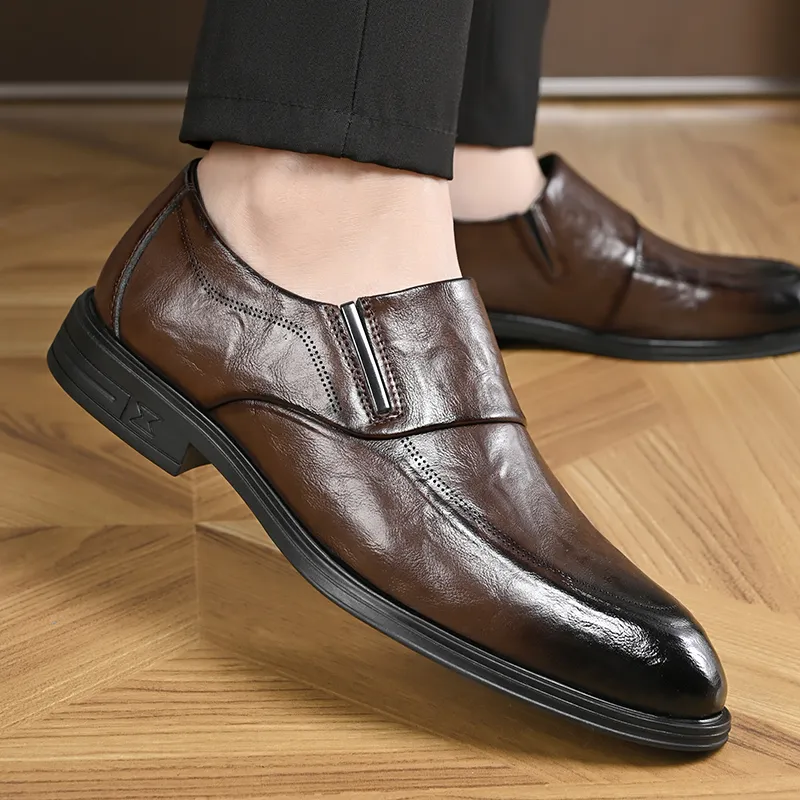 EGCHI Dress Shoes Men Mid Top Black-6