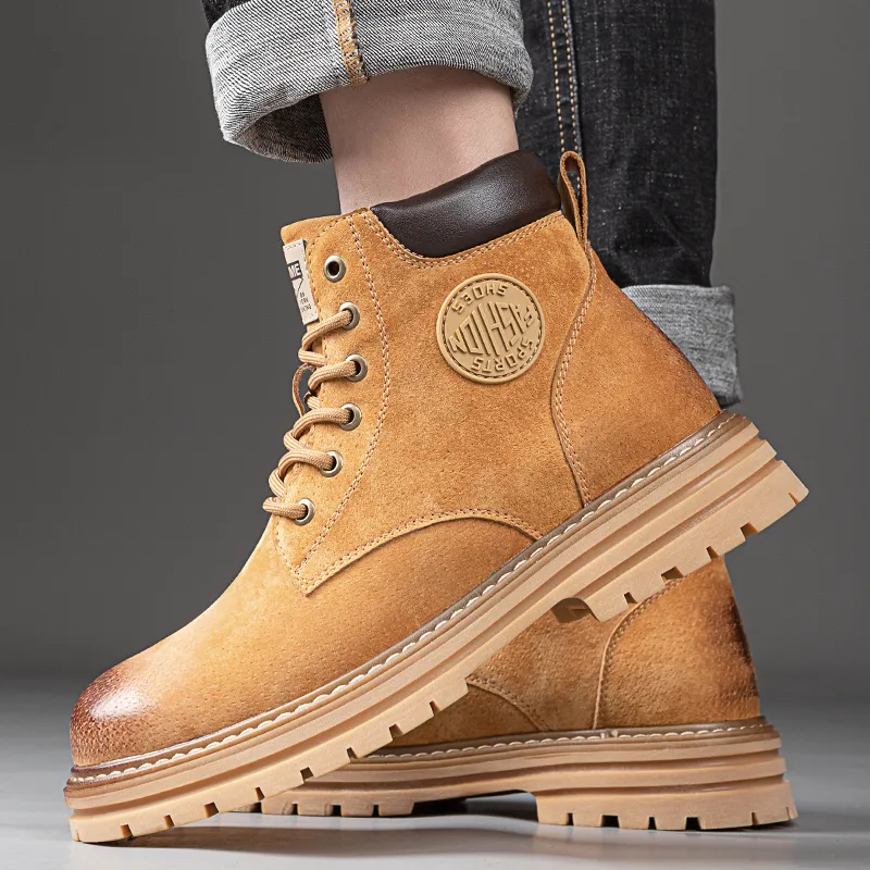 Captain Illy Short Martin Boot Men's Yellow-4