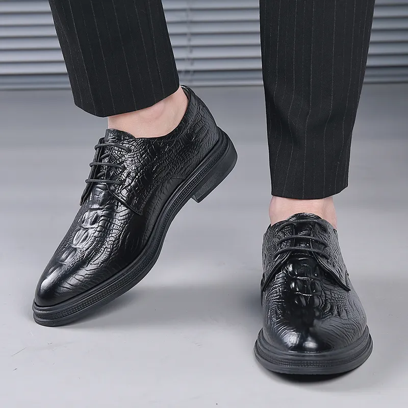 EGCHI Dress Shoes Men Low Top Black/Brown-1
