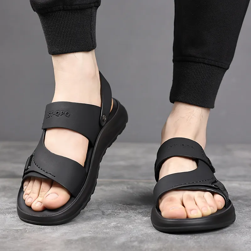 EGCHI Beach Sandals Men Black/Gray-5