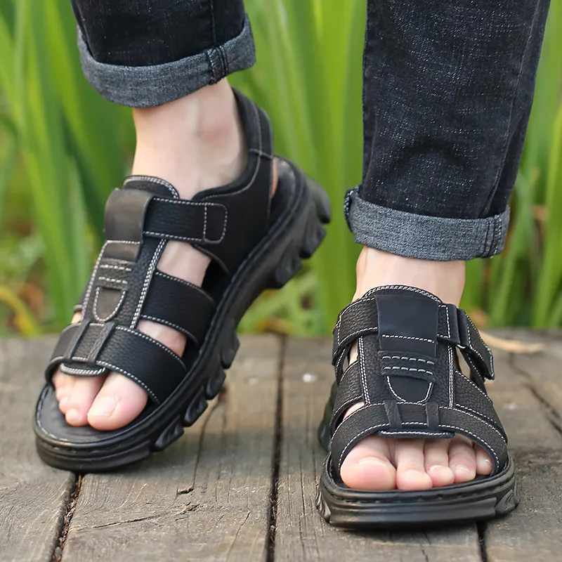 EGCHI Beach Sandals Men Black-1