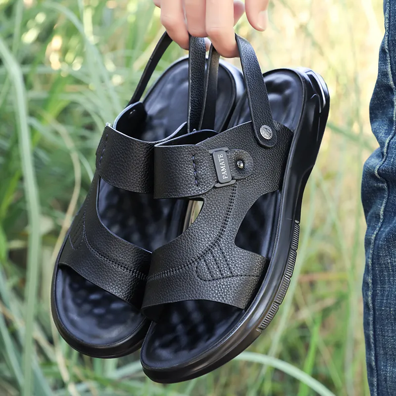 EGCHI Beach Sandals Men Black/Brown-5