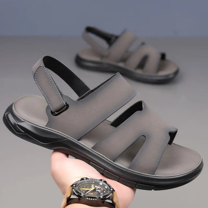 EGCHI Beach Sandals Men Gray/Brown-1
