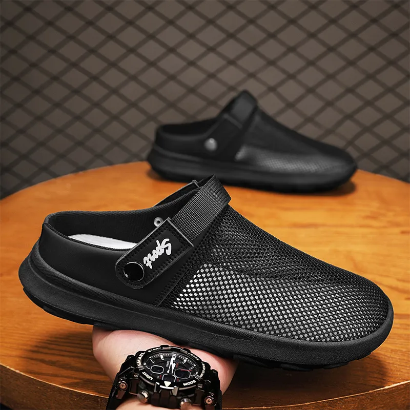 EGCHI Quiet Abrasion Resistant Slip Resistant Closed Toe Slippers Men's-2