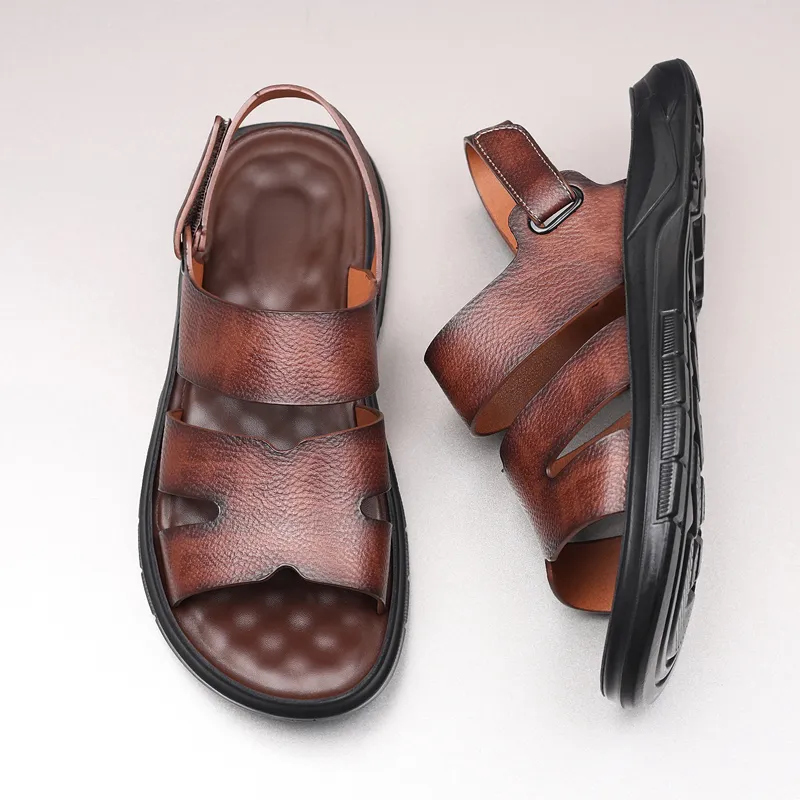 EGCHI Beach Sandals Men Gray/Brown-13
