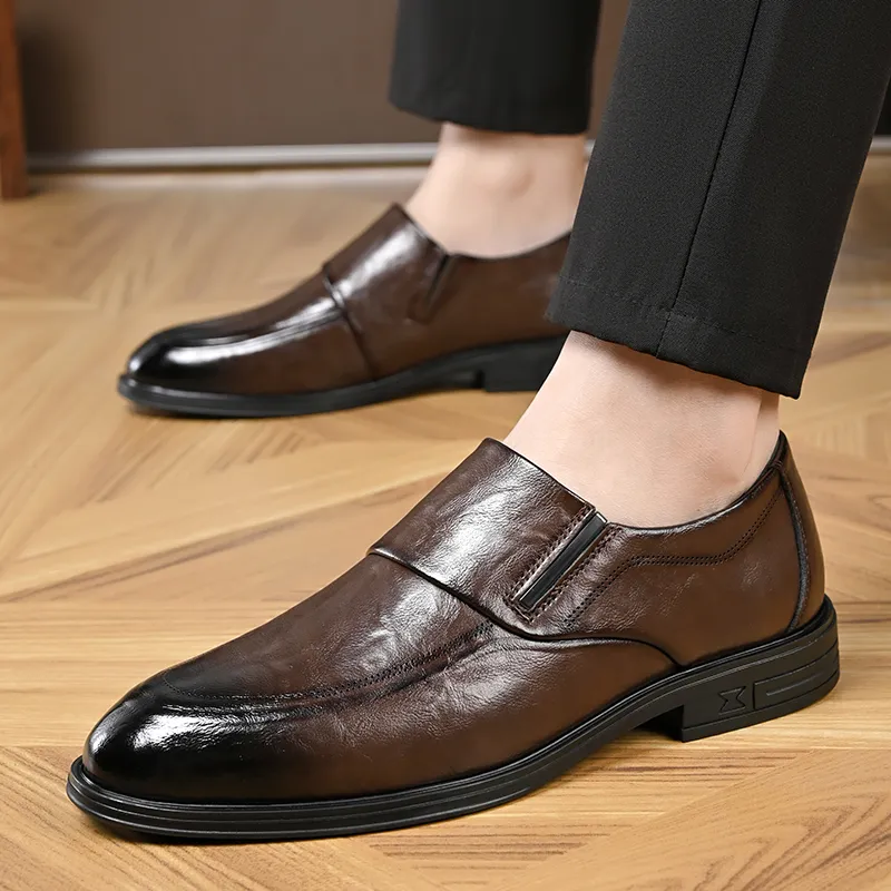 EGCHI Dress Shoes Men Mid Top Black-5