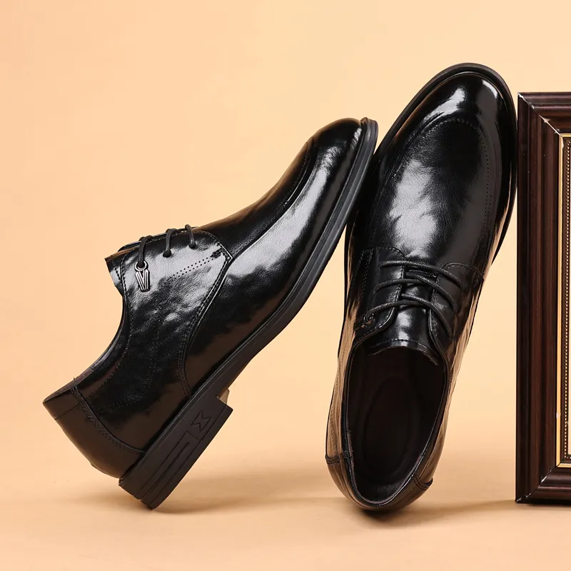 EGCHI Dress Shoes Men Mid Top Black-6