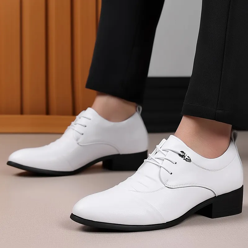 EGCHI Dress Shoes Men Mid Top Black/White-8