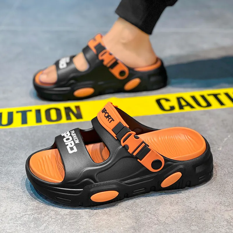 EGCHI Beach Sandals Men White/Black/Orange/Green-19