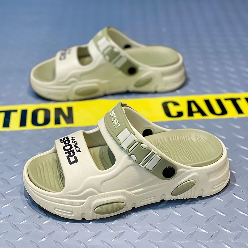 EGCHI Beach Sandals Men White/Black/Orange/Green-11