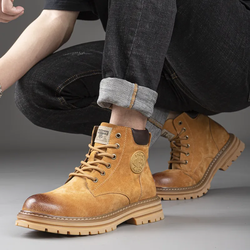 Captain Illy Short Martin Boot Men's Yellow-6