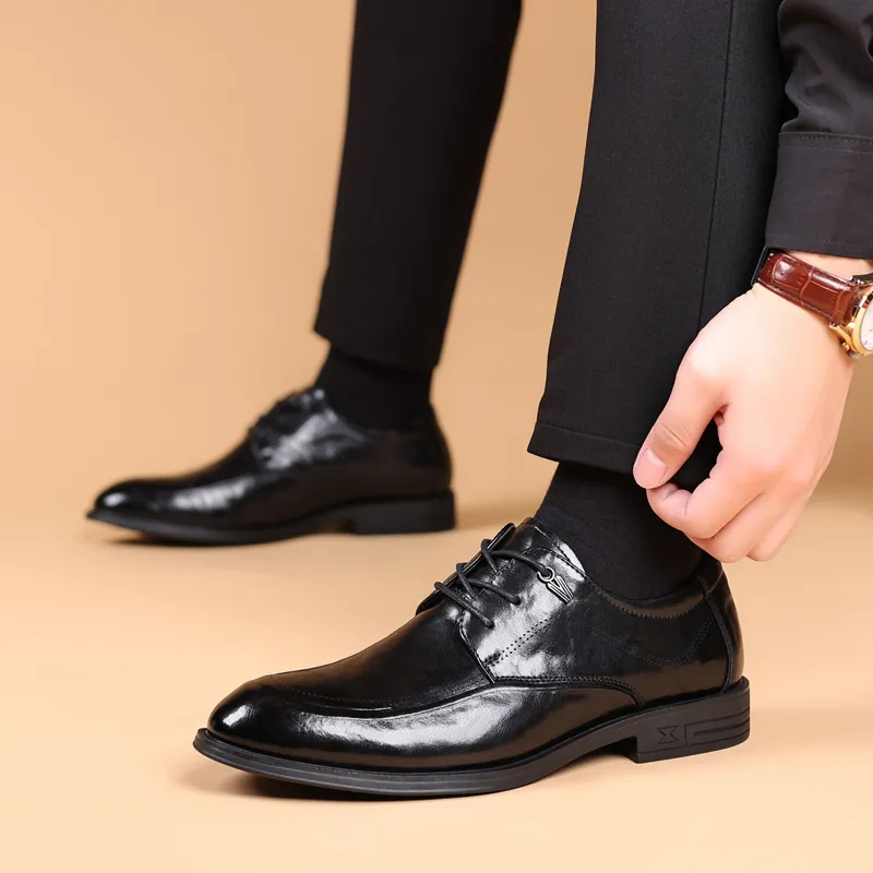 EGCHI Dress Shoes Men Mid Top Black-3