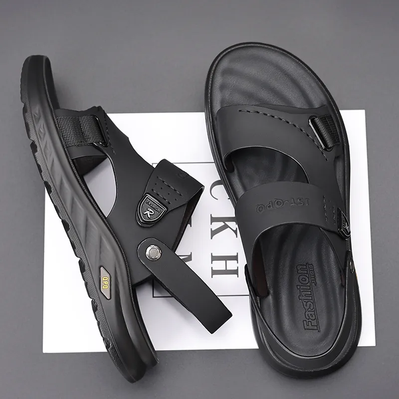 EGCHI Beach Sandals Men Black/Gray-1