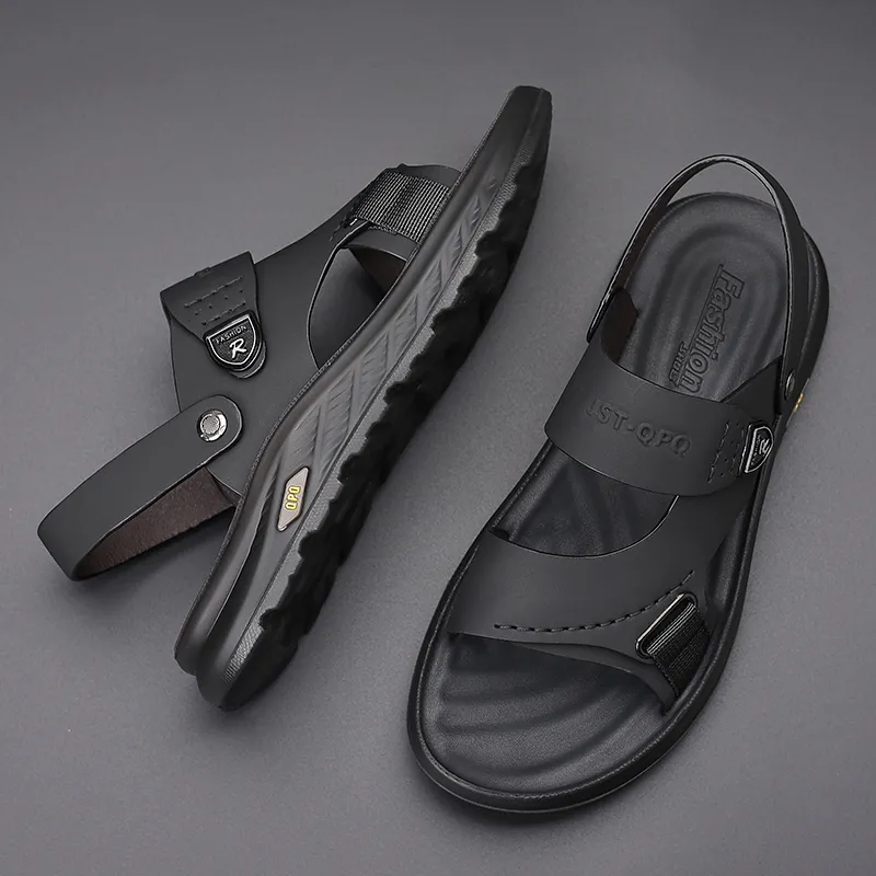 EGCHI Beach Sandals Men Black/Gray-2