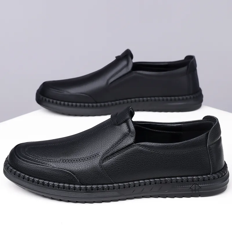 EGCHI Dress Shoes Men Low Top Black-3