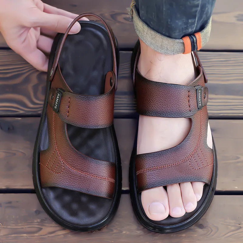 EGCHI Beach Sandals Men Black/Brown-8