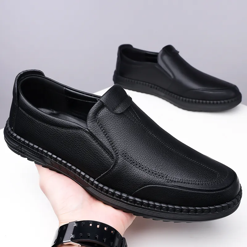 EGCHI Dress Shoes Men Low Top Black-4