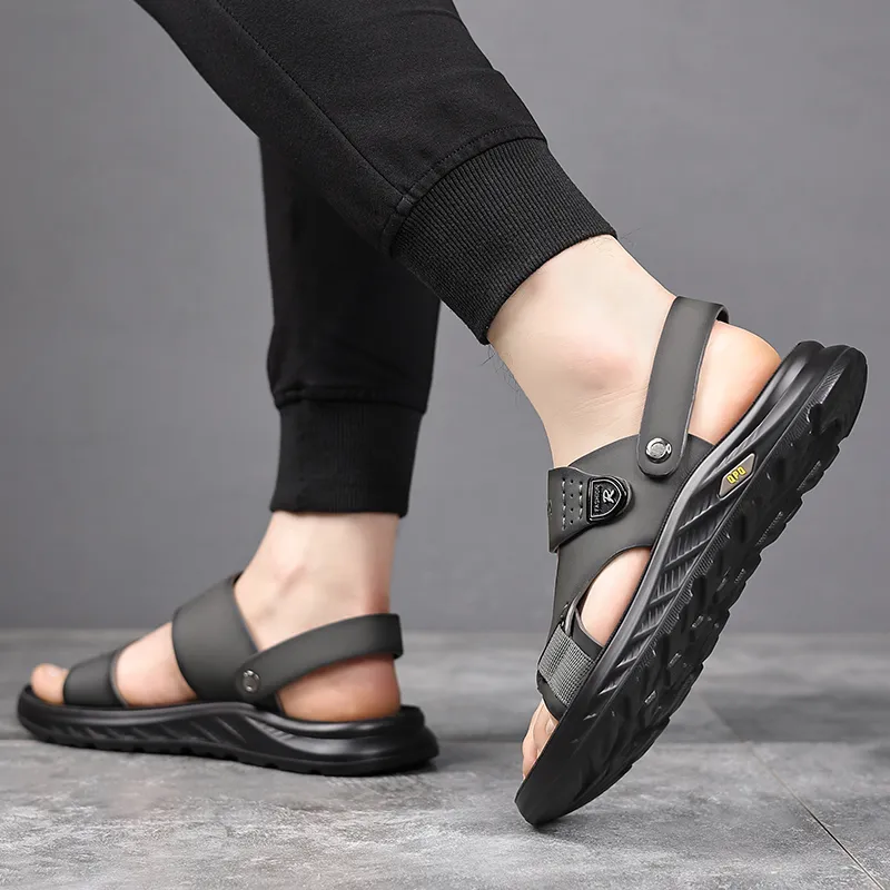 EGCHI Beach Sandals Men Black/Gray-13