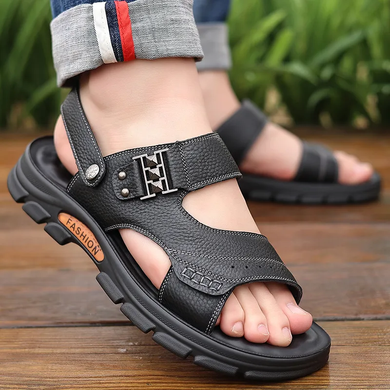 EGCHI Beach Sandals Men Black/Brown-1