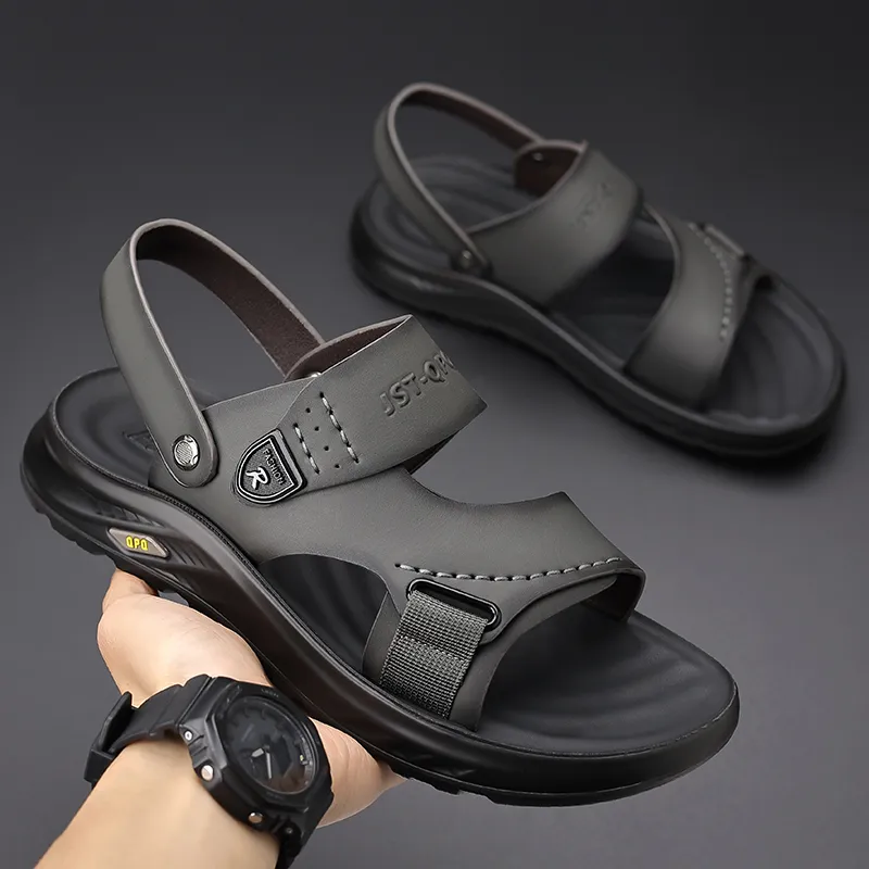 EGCHI Beach Sandals Men Black/Gray-11