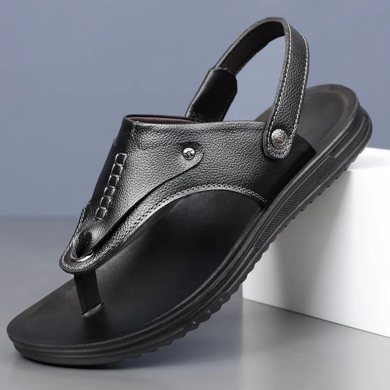 EGCHI Beach Sandals Men Black/Brown/Yellow-6